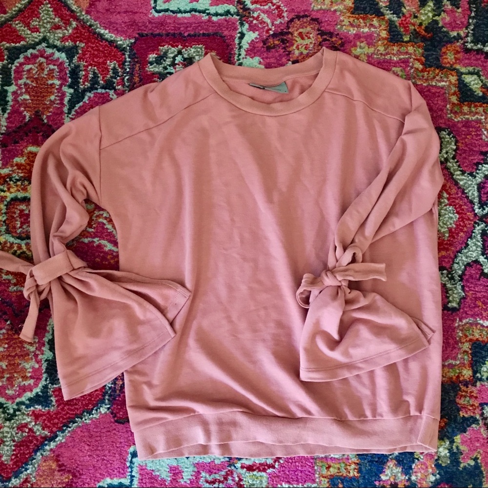 Vero Moda blush tie sleeve sweatshirt